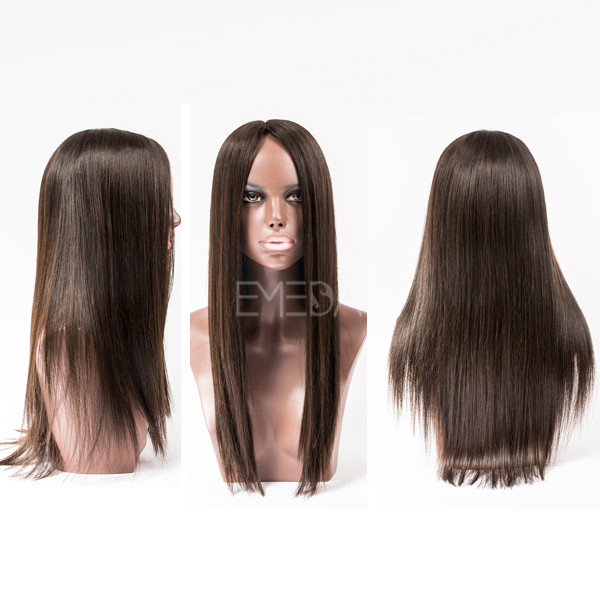 Middle part human hair lace front wigs YJ87